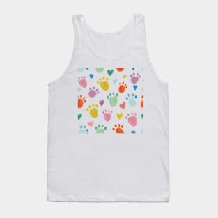 Colorful cute paw prints Tank Top